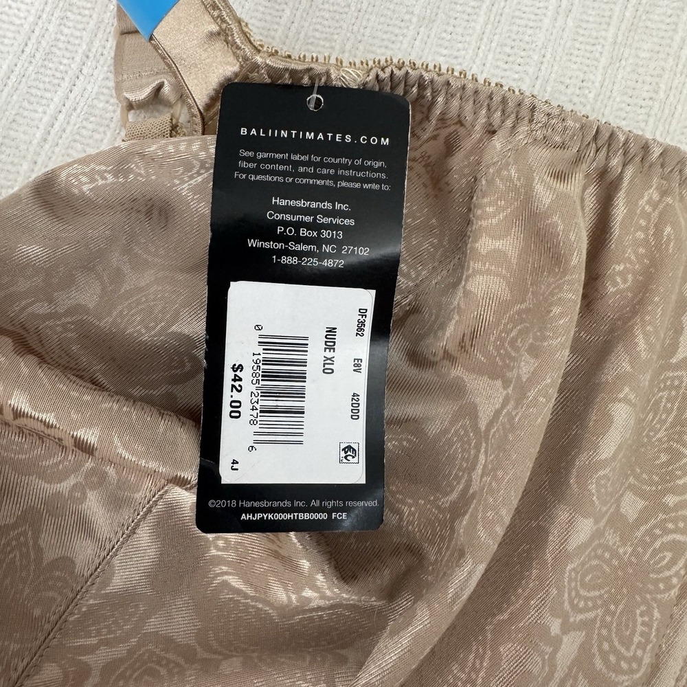 NEW Bali Minimizer Bra 42DDD Nude Full Coverage Underwire Lace Comfort Straps - Picture 4 of 7